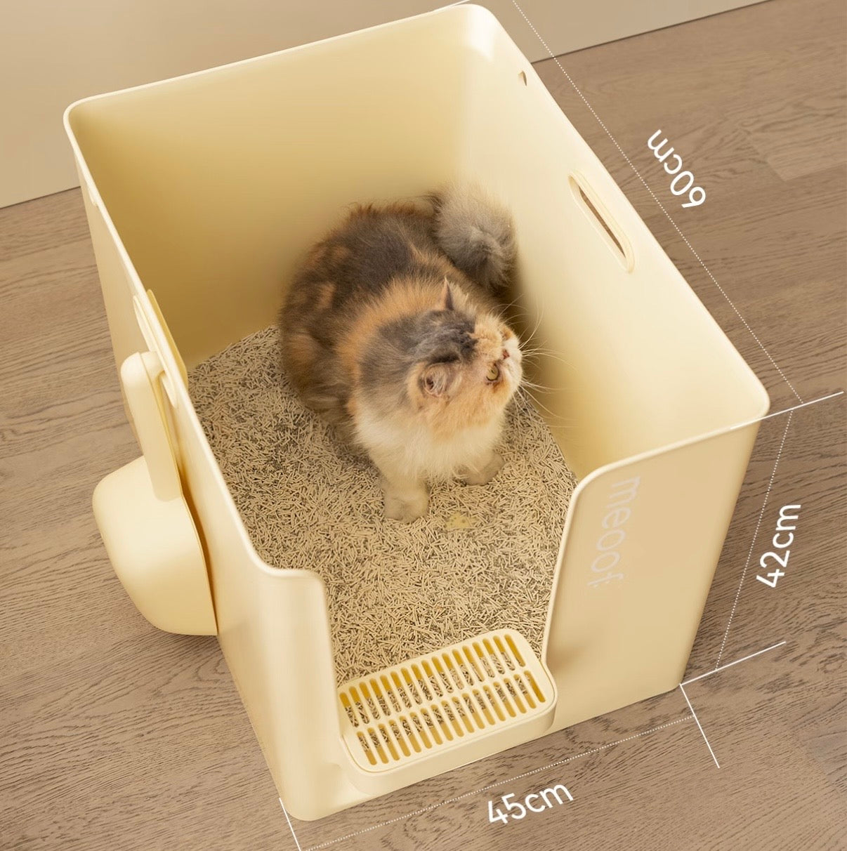 Meoof Grand Villa XL Semi-Enclosed Deep Anti-Splash Cat Litter Box