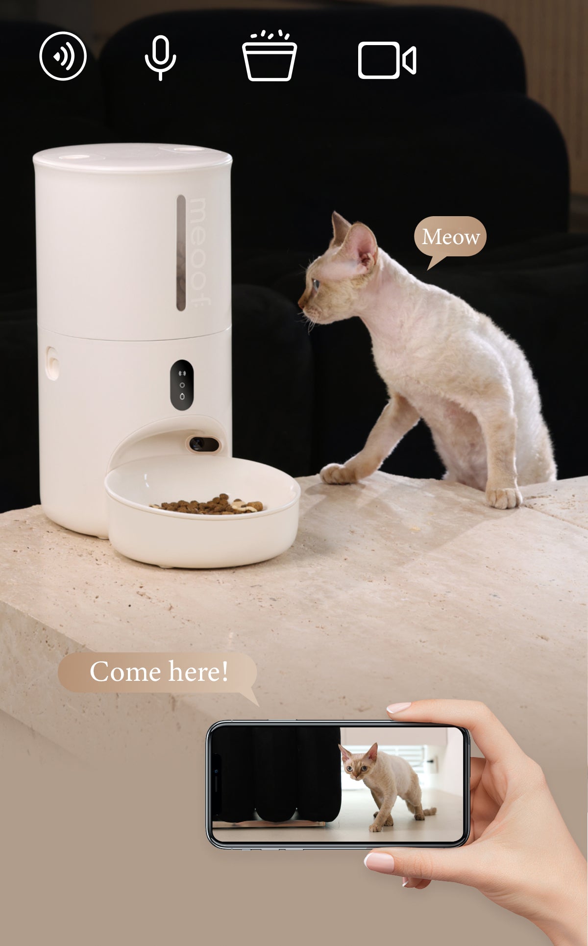Meoof Swissroll Smart Pet feeder(with camera)