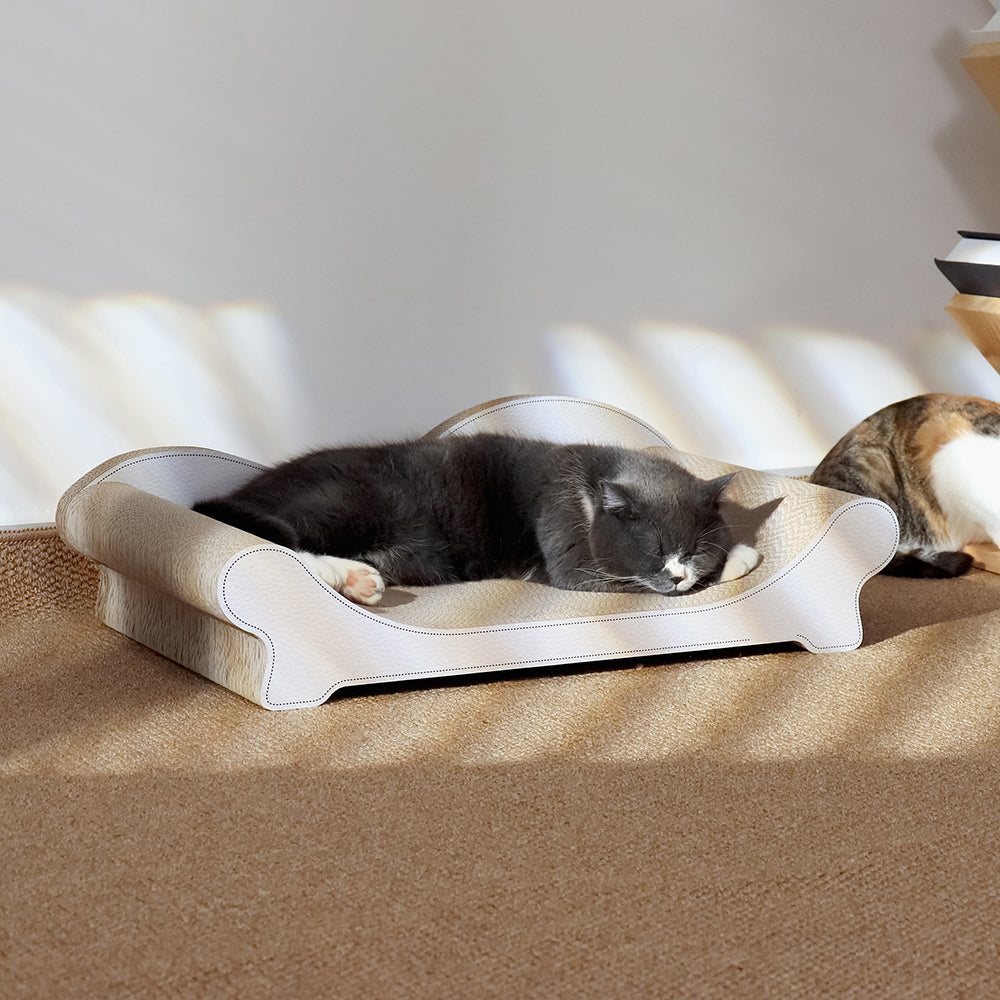 MEOWEVER Sofa Cat Scratcher  Extra-Large Ergonomic Lounge Made from Recyclable Cardboard